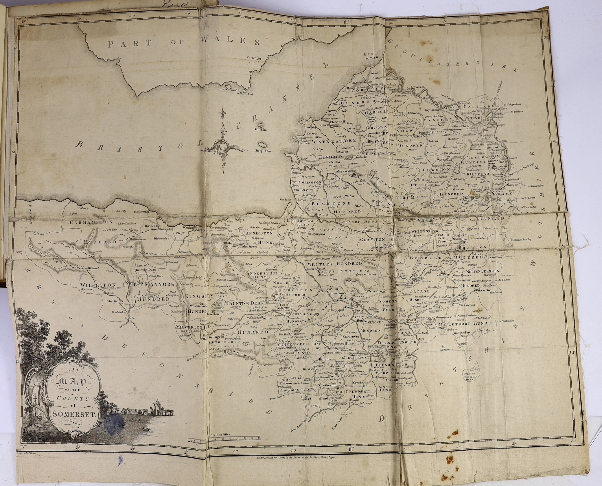 SOMERSET: Collinson, Rev. John - The History and Antiquities of the County of Somerset, collected from Authentick Records, and an Actual Survey made by the late Mr. Edmund Rack.... 3 vols. folded map, pictorial plan of B